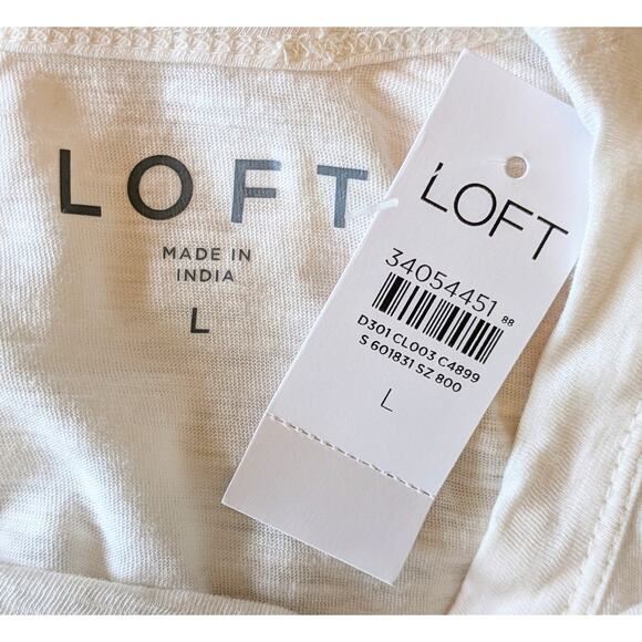 New LOFT Scottie Dog Print T-Shirt Large Short Sleeve White Black Lightweight - Picture 8 of 9